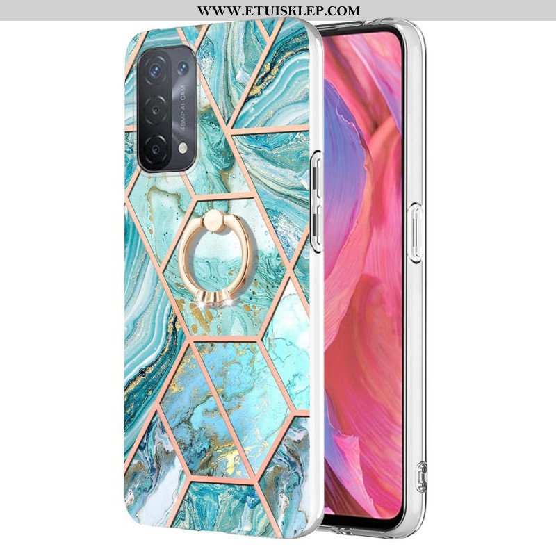 Etui do Oppo A54 5G / A74 5G Marmur Ze Wspornikiem Pierścienia